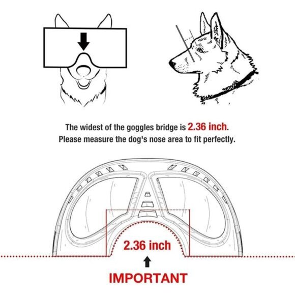 Dog Goggles Large Breed, Dog Sunglasses Large Breed UV Protection Sunglasses - Picture 3 of 7